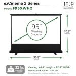 Portable 95-Inch 4K Manual Projector Screen