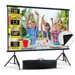 120-Inch Portable Projector Screen with Stand