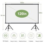 120-Inch Portable Projector Screen with Stand