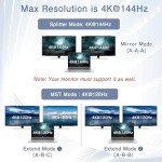 4K DisplayPort to Dual Splitter Adapter