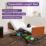 Adjustable Electric Hospital Bed with Custom Mattress