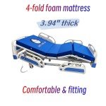 Electric Hospital Bed with Foam Mattress and Rails