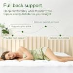 Ultra Soft Twin Size Mattress Topper - Viscose Made from Bamboo Pillow Top Mattress Pad for Back Pain Relief - Naturally Cooling for Hot Sleepers, Green