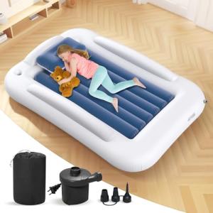 Portable Toddler Travel Air Mattress with Safety Sides