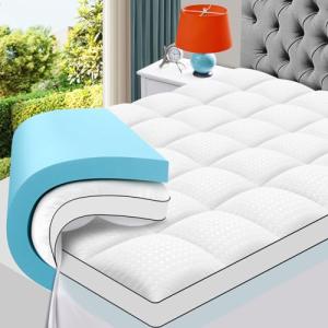 Queen Size Dual Layer Memory Foam Mattress Topper