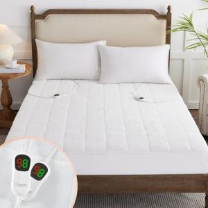 Heated Queen Air Mattress Pad with Dual Controller