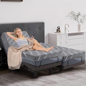 Adjustable Split King Bed with Gel Memory Foam