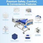 Electric ICU Hospital Bed with Memory Foam Mattress
