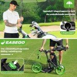 EASEGO Foldable 3-Wheel Golf Push Cart - Lemon Green