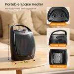 Kismile Portable Ceramic Space Heater with Thermostat