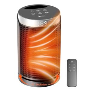 WINHL Portable Electric Heater with Remote & Timer