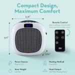 Mini Wall-Mount Indoor Heater with Thermostat & Remote