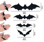 120 Pcs 3D Black Bat Halloween Wall Decor