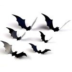 120 Pcs 3D Black Bat Halloween Wall Decor