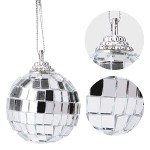 24 Pcs Silver Mini Disco Balls for Halloween Décor