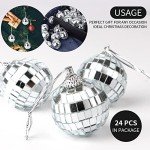 24 Pcs Silver Mini Disco Balls for Halloween Décor