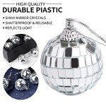 24 Pcs Silver Mini Disco Balls for Halloween Décor