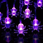 KEPATO Battery-Operated Halloween Spider String Lights