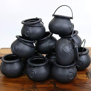 Mini Black Cauldron Candy Holders - 12 Pack