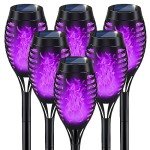 Purple Flame Solar Halloween Lights for Outdoor Decor