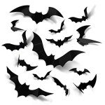60PCS Realistic 3D Bat Decor for Halloween