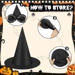 12 PCS Black Hanging Witch Hats for Halloween Decor