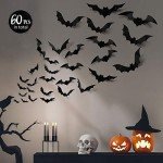 60PCS Realistic 3D Bat Decor for Halloween