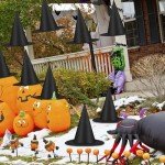 12 PCS Black Hanging Witch Hats for Halloween Decor