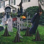 12 PCS Black Hanging Witch Hats for Halloween Decor