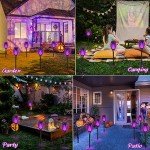 Purple Flame Solar Halloween Lights for Outdoor Decor