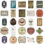 Gothic Magic Potion Label Stickers - 50 Pack