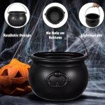 Large Black Witch Cauldron Candy Bowl for Halloween