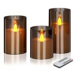 Flameless Flickering Gray Candle Set with Remote