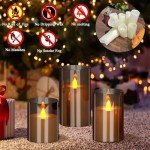 Flameless Flickering Gray Candle Set with Remote
