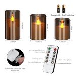 Flameless Flickering Gray Candle Set with Remote