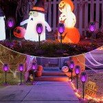 Purple Flame Solar Halloween Lights for Outdoor Decor