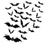 Spooky 3D Bat Wall Decor - 140PCS Halloween Set