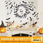 Spooky 3D Bat Wall Decor - 140PCS Halloween Set