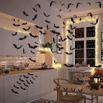 Spooky 3D Bat Wall Decor - 140PCS Halloween Set
