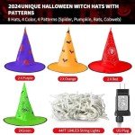 Glowing Witch Hat String Lights - 8 Pcs
