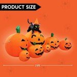 7 FT Halloween Inflatable Pumpkins with Witch's Cat
