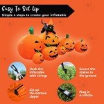 7 FT Halloween Inflatable Pumpkins with Witch's Cat