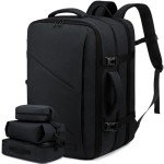 LOVEVOOK 40L Expandable Travel Backpack - Black