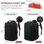 LOVEVOOK 40L Expandable Travel Backpack - Black
