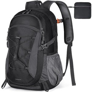 RAINSMORE Sac à Dos Randonnée 40L Ultra Léger Pliable Sac à Dos Voyage Homme Femme Imperméable Sac à Dos Trekking Grande Capacité pour Alpinisme Escalade Sport Camping Noir