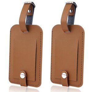Flintronic Leather Luggage Tags - 2 Pack