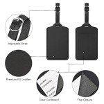Flintronic 4-Piece Black Luggage Tag Set