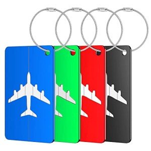 Aluminium Travel Luggage Tags - Set of 4