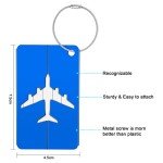 Aluminium Travel Luggage Tags - Set of 4