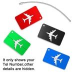 Aluminium Travel Luggage Tags - Set of 4